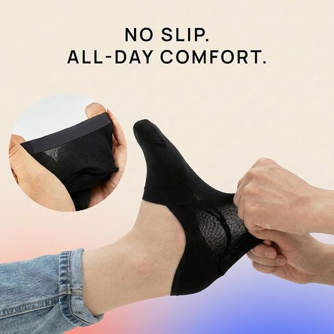 ONDO Organic No Show Cotton Socks – Invisible, Non-Slip, Soft Comfortable Toe – Men & Women – 4-Pack in Kuwait