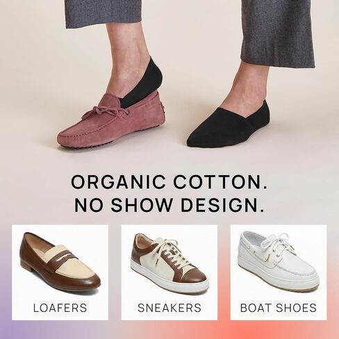 ONDO Organic No Show Cotton Socks – Invisible, Non-Slip, Soft Comfortable Toe – Men & Women – 4-Pack in Kuwait