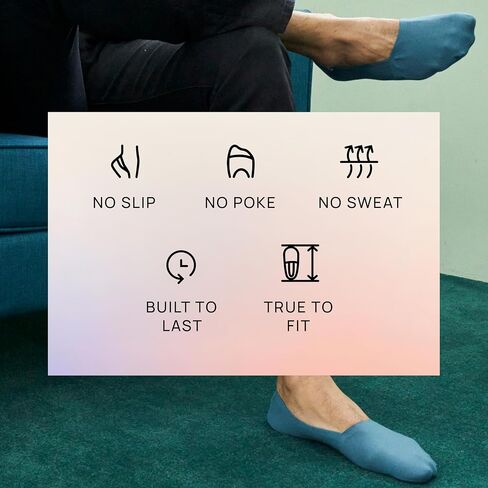 ONDO Organic No Show Cotton Socks – Invisible, Non-Slip, Soft Comfortable Toe – Men & Women – 4-Pack in Kuwait