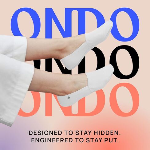 ONDO Organic No Show Cotton Socks – Invisible, Non-Slip, Soft Comfortable Toe – Men & Women – 4-Pack in Kuwait