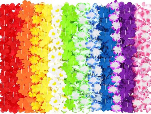 Luau Party Decorations, 12PCS Leis for Luau Party Necklace Women Clothing Accessories, Hawaiian Colorful Tropical Theme Costume Accessories, Hawaii Flower Lays Garland Summer Pool Birthday Supplies in Saudi Arabia