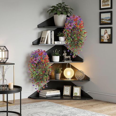 Alupssuc 4PCS Artificial Fake Hanging Flowers for Outdoor Spring Decoration, UV Resistant No Fade Faux Silk Daisy Floral Plastic Plants for Outside Indoor Yard Home Porch Realistic Decor, Mix 4 Colors in Kuwait