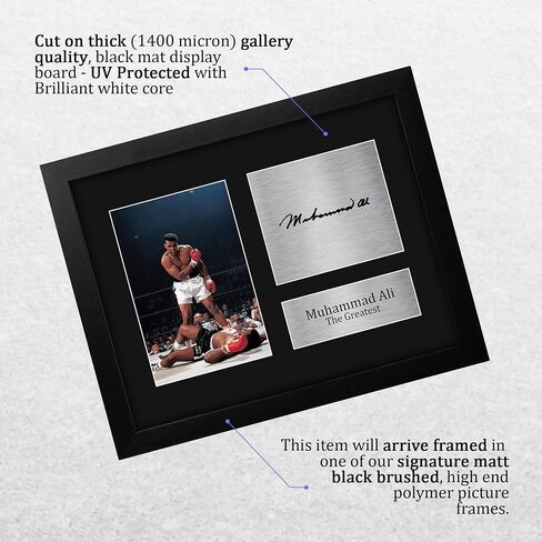 HWC Trading Muhammad Ali Gifts USL Framed Printed Signed Autograph Picture for Boxing Memorabilia Fans - US Letter Size in Kuwait