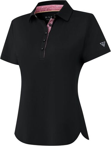 M MAELREG 5-Button Polo Shirts for Women Stretch Dry Fit Performance Lightweight Contrast Collared Golf Shirts Short Sleeve in Kuwait
