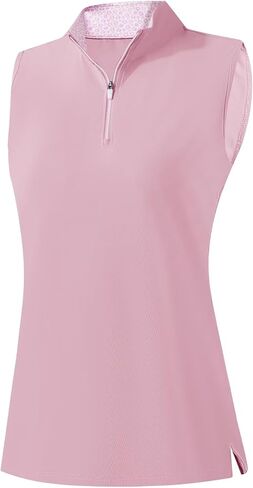 M MAELREG Womens Golf Shirt Sleeveless Collared Polo Shirts for Women Quick Dry Tennis Athletic Tank Tops Quarter Zip in Kuwait