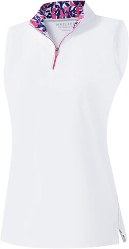 M MAELREG Womens Golf Shirt Sleeveless Collared Polo Shirts for Women Quick Dry Tennis Athletic Tank Tops Quarter Zip in Kuwait