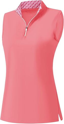 M MAELREG Womens Golf Shirt Sleeveless Collared Polo Shirts for Women Quick Dry Tennis Athletic Tank Tops Quarter Zip in Kuwait