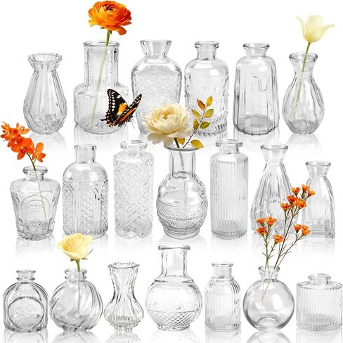 Der Rose Glass Bud Vases Set of 12, Small Bud Vases for Flowers, Rustic Wedding Centerpieces and Home Decor in Kuwait
