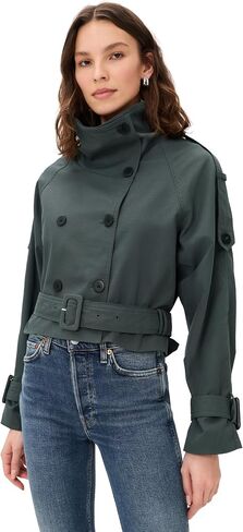 Lioness Women's Blanc Cropped Trench Coat in Kuwait