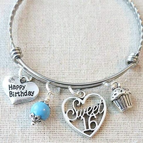 SCRAPHEART عيد ميلاد سعيد الحلو 16 الإسورة، هدية عيد ميلاد السادس عشر، هدايا عيد الميلاد السادس عشر، مجوهرات مخصصة لعيد الميلاد السادس عشر، سوار عيد ميلاد سعيد in Kuwait