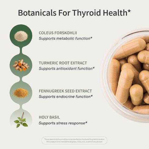 Snap Supplements Thyroid Health, Thyroid Support Supplement for Women & Men, with Selenium, Zinc, L-Tyrosine & Botanicals for Metabolism, Energy & Endocrine Balance, Iodine-Free, 60 Capsules in Saudi Arabia