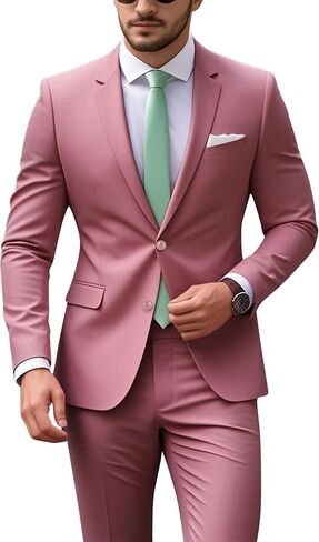Mens Suits Classic fit 2 Piece 2 Button Formal Tuxedo Jacket Suits Pants Set for Wedding Business Prom in Kuwait