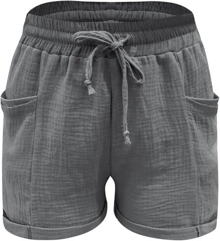 Comfortable Shorts for Women High Waisted Running Shorts Summer Casual Wide Leg Drawstring Lounge Beach Pants 2026 in Saudi Arabia