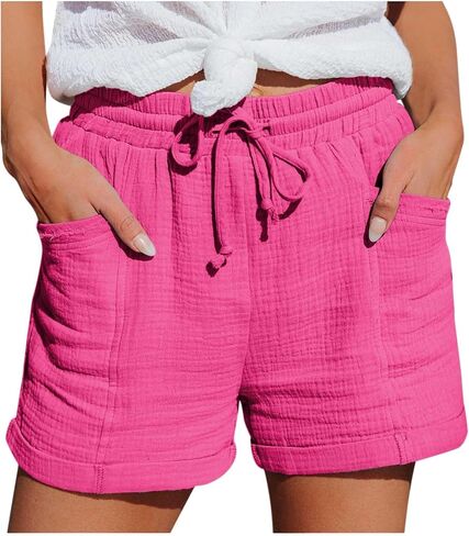 Comfortable Shorts for Women High Waisted Running Shorts Summer Casual Wide Leg Drawstring Lounge Beach Pants 2026 in Saudi Arabia