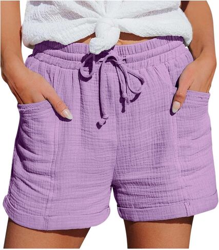 Comfortable Shorts for Women High Waisted Running Shorts Summer Casual Wide Leg Drawstring Lounge Beach Pants 2026 in Saudi Arabia