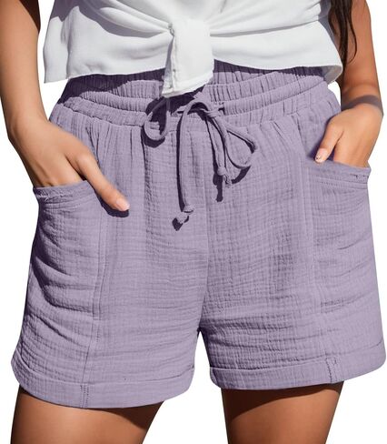 Comfortable Shorts for Women High Waisted Running Shorts Summer Casual Wide Leg Drawstring Lounge Beach Pants 2026 in Saudi Arabia