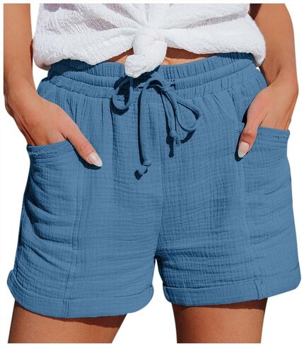 Comfortable Shorts for Women High Waisted Running Shorts Summer Casual Wide Leg Drawstring Lounge Beach Pants 2026 in Saudi Arabia