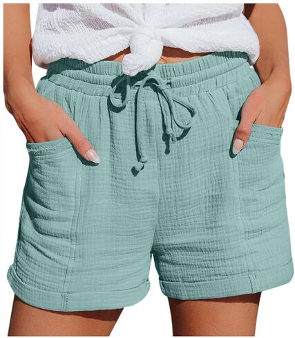 Comfortable Shorts for Women High Waisted Running Shorts Summer Casual Wide Leg Drawstring Lounge Beach Pants 2026 in Saudi Arabia