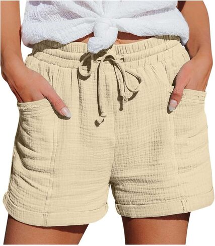 Comfortable Shorts for Women High Waisted Running Shorts Summer Casual Wide Leg Drawstring Lounge Beach Pants 2026 in Saudi Arabia