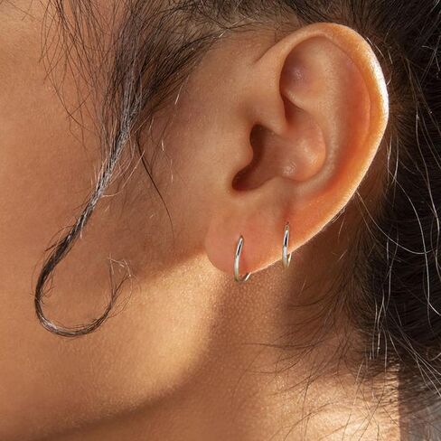 14k Yellow/White Gold 18G Nose Rings for Women Men, 8mm/10mm Septum Nose Ring Hoops Helix Tragus Daith Cartilage Earrings Piercing Jewelry in Saudi Arabia