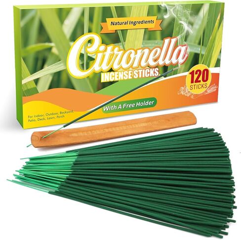 FIRIK Citronella Coils, 48 Pack Citronella Incense Coil with 2 Holders, Natural Lemongrass Fagrance, for Indoor and Summer Outdoor Patio Camping Trip Garden Gathering in Saudi Arabia