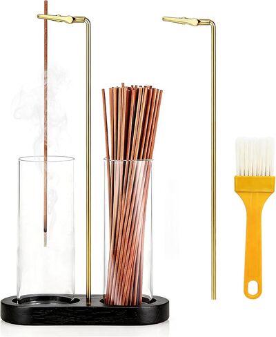 Glass Incense Holder, 2 in 1 Hanging Incense Burner Holder with Ash Catcher & Storage | Cute Boho Decor for Meditation, Yoga, Spa | Stick Incense Holder, Censer, Incense Tray Alternative (Natural) in Saudi Arabia