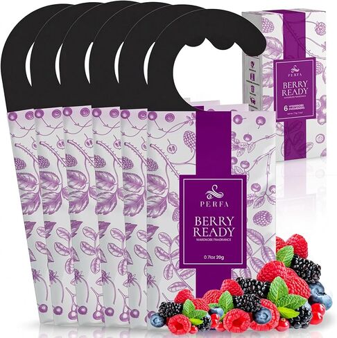 Closet Deodorizer for Women (6-Pack) | Berry Closet Freshener | Small Space Air Freshener For Wardrobe, Closets, Drawers, Small Spaces | Long-Lasting Drawer Sachets | Scented Air Freshener | By Perfa in Saudi Arabia