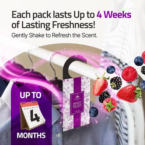 Closet Deodorizer for Women (6-Pack) | Berry Closet Freshener | Small Space Air Freshener For Wardrobe, Closets, Drawers, Small Spaces | Long-Lasting Drawer Sachets | Scented Air Freshener | By Perfa in Saudi Arabia