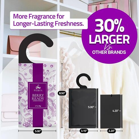 Closet Deodorizer for Women (6-Pack) | Berry Closet Freshener | Small Space Air Freshener For Wardrobe, Closets, Drawers, Small Spaces | Long-Lasting Drawer Sachets | Scented Air Freshener | By Perfa in Saudi Arabia