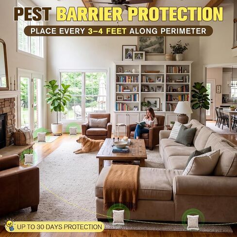 20 Pack Pest Control Pouches, Rodent Repellent, Insect Repellent for Indoor & Outdoor Use, Natural Insect Control Repel Mouse, Moth, Mosquito, Spiders, Roach, Ant, Spider, Squirrels &Other Pests in Kuwait