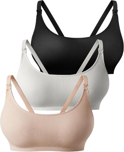 Nursing Bras for Breastfeeding Pregnancy Bras Ribbed Seamless Maternity Bralettes in Saudi Arabia