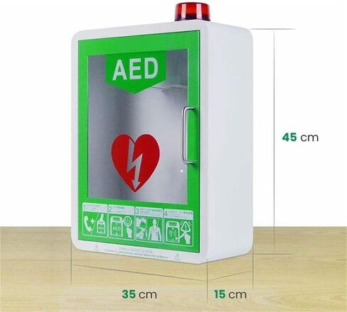 AED Defibrillator Cabinet, Partition Position Adjustable Double Switch Control Fits Most AED Models in Kuwait