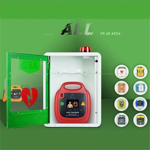 AED Defibrillator Cabinet, Partition Position Adjustable Double Switch Control Fits Most AED Models in Kuwait