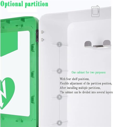 AED Defibrillator Cabinet, Defibrillator Storage Cabinet Equipped with an Alarm Emergency Light Round Edges Design in Kuwait