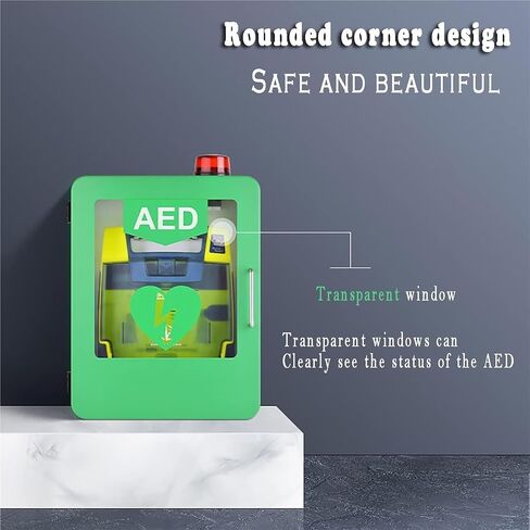 AED Defibrillator Cabinet, Defibrillator Storage Cabinet Equipped with an Alarm Emergency Light Round Edges Design in Kuwait