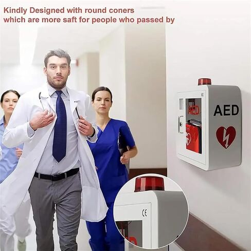 AED Defibrillator Cabinet, Safely Store and Protect Your Cardiac Defibrillation Device - Ideal for Home Office Nursing and Bus in Kuwait
