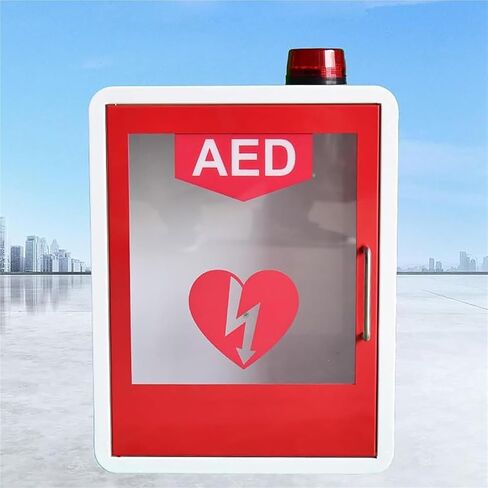 AED Defibrillator Cabinet, Secure Wall-Mounted Cardiac Defibrillation Alarm Box with Light and Alarm System in Kuwait