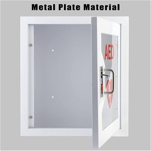 Wall Mounted AED Defibrillator Storage Cabinet with Alarm and Strobe Light, Emergency First Aid Cabinet, for Home Office Hospital Use in Kuwait