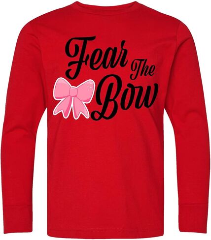 inktastic Cheerleading Fear the Bow Youth Long Sleeve T-Shirt in Kuwait