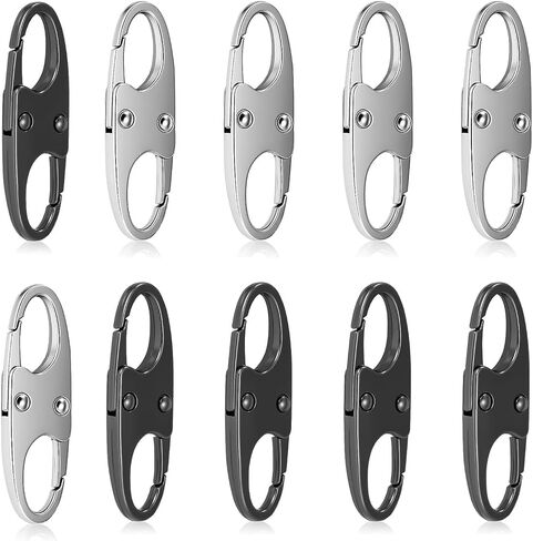 10pcs Anti Theft Zipper Clips,Double Opening Zipper Locks Anti Theft,Purse Locks Anti Theft for Crossbody Bag Luggage Pickpocket Backpack Purse Travel Suitcase(Silver+Black) in Saudi Arabia