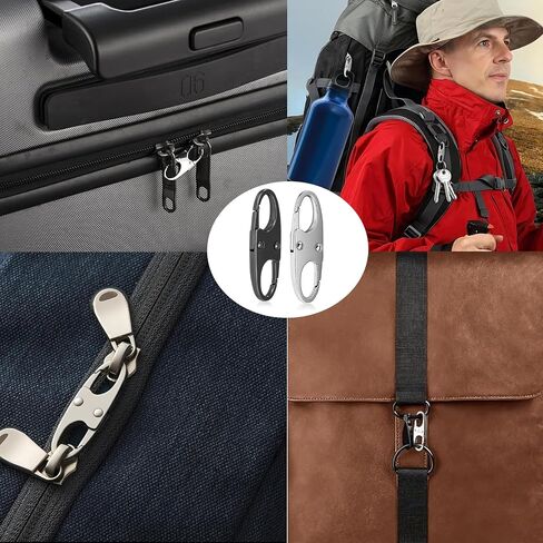 10pcs Anti Theft Zipper Clips,Double Opening Zipper Locks Anti Theft,Purse Locks Anti Theft for Crossbody Bag Luggage Pickpocket Backpack Purse Travel Suitcase(Silver+Black) in Saudi Arabia