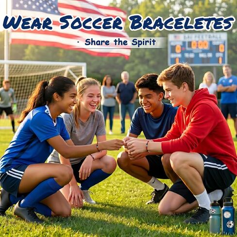 Trinckle Soccer Gifts for Boys, Soccer Bracelets with Stickers as World Soccor Game Cup Jewelry, Adjustable Mexico USA Socer Jersey Accessories as Sports Gifts Patriotic Jewelry for Fans Players Team in Saudi Arabia