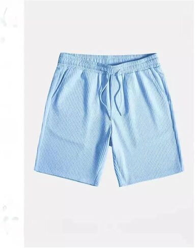 Men's Loose Beachwear Two-Piece Set, Single Breasted Cardigan Paired with Drawstring Shorts, Lounge Matching Set in Kuwait