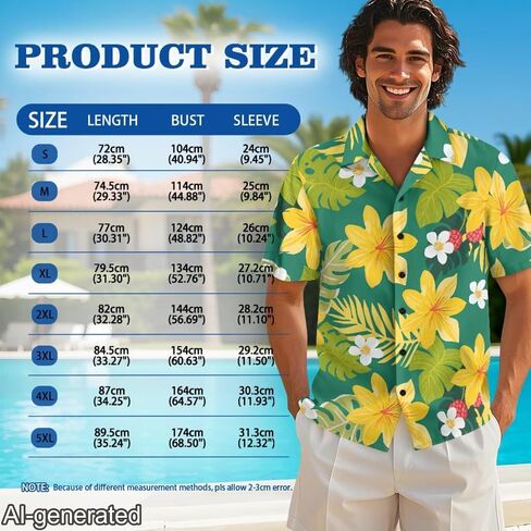 Couples Resort Wear: Women's Kimono Style Top with Shorts, Men's Breathable Button Down Shirt for Luau Party in Saudi Arabia