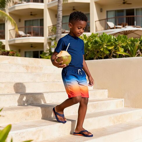 STQ KIDS Flip Flops for Boys Girls with Arch Support Kids Beach Sandals Non-Slip Fashion Youth Summer Pool Sandal Outdoor Intdoor Swim Bath Shower Shoes in Kuwait