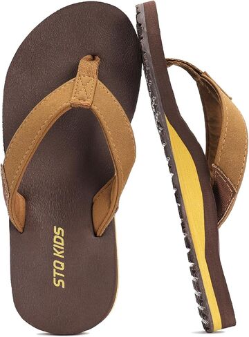 STQ KIDS Flip Flops for Boys Girls with Arch Support Kids Beach Sandals Non-Slip Fashion Youth Summer Pool Sandal Outdoor Intdoor Swim Bath Shower Shoes in Kuwait