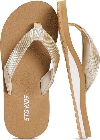 STQ KIDS Flip Flops for Boys Girls with Arch Support Kids Beach Sandals Non-Slip Fashion Youth Summer Pool Sandal Outdoor Intdoor Swim Bath Shower Shoes in Kuwait