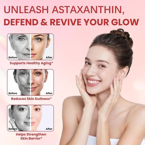Premium Astaxanthin 12mg Supplements - Natural Microalgae Antioxidant for Skin, Eye & Immune Health - Non-GMO, Triple Strength, 120 Softgels (4 Month Supply) in Kuwait