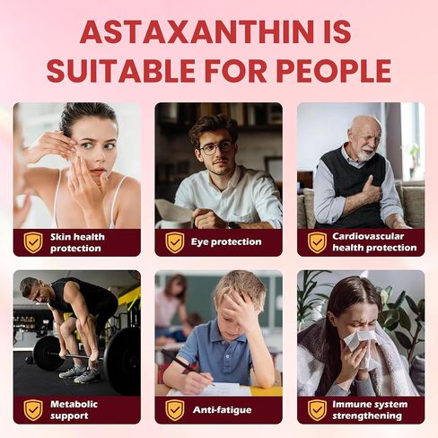 Premium Astaxanthin 12mg Supplements - Natural Microalgae Antioxidant for Skin, Eye & Immune Health - Non-GMO, Triple Strength, 120 Softgels (4 Month Supply) in Kuwait