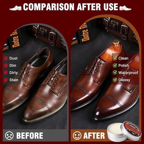 Shoe Shine Kit – Leather Shoe Polish w/ Lanolin Cream (Black/Brown/Neutral), Saddle Soap 3.53oz, Mink Oil, Horsehair Brushes – Deep Clean & Waterproof Care for Boots & Dress Shoes – Gift for Men Women in Saudi Arabia